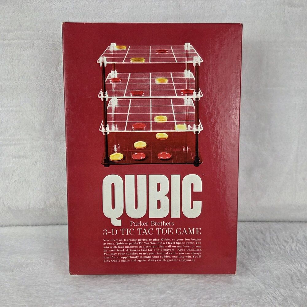 Vintage 1965 Parker Brothers QUBIC 3-D Tic-Tac-Toe Game No.400 Complete
